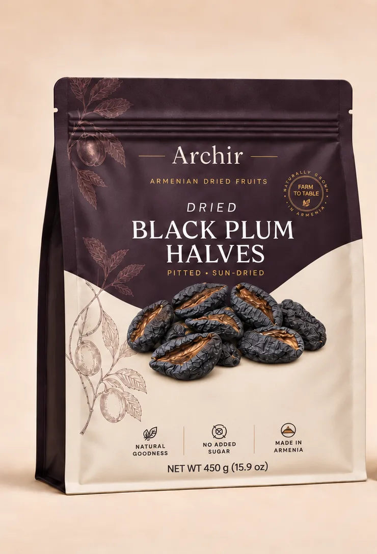 ARCHIR — Чернослив, половинками, розничная упаковка, лицевая сторона