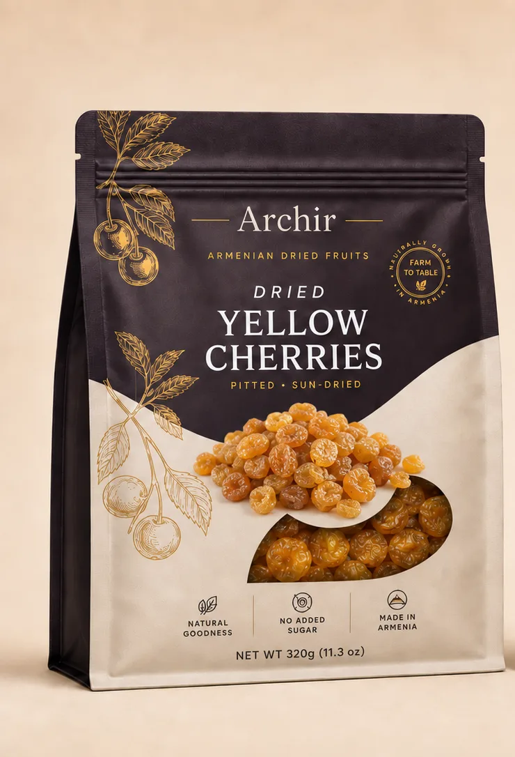 ARCHIR — Вяленая жёлтая черешня, розничная упаковка, лицевая сторона